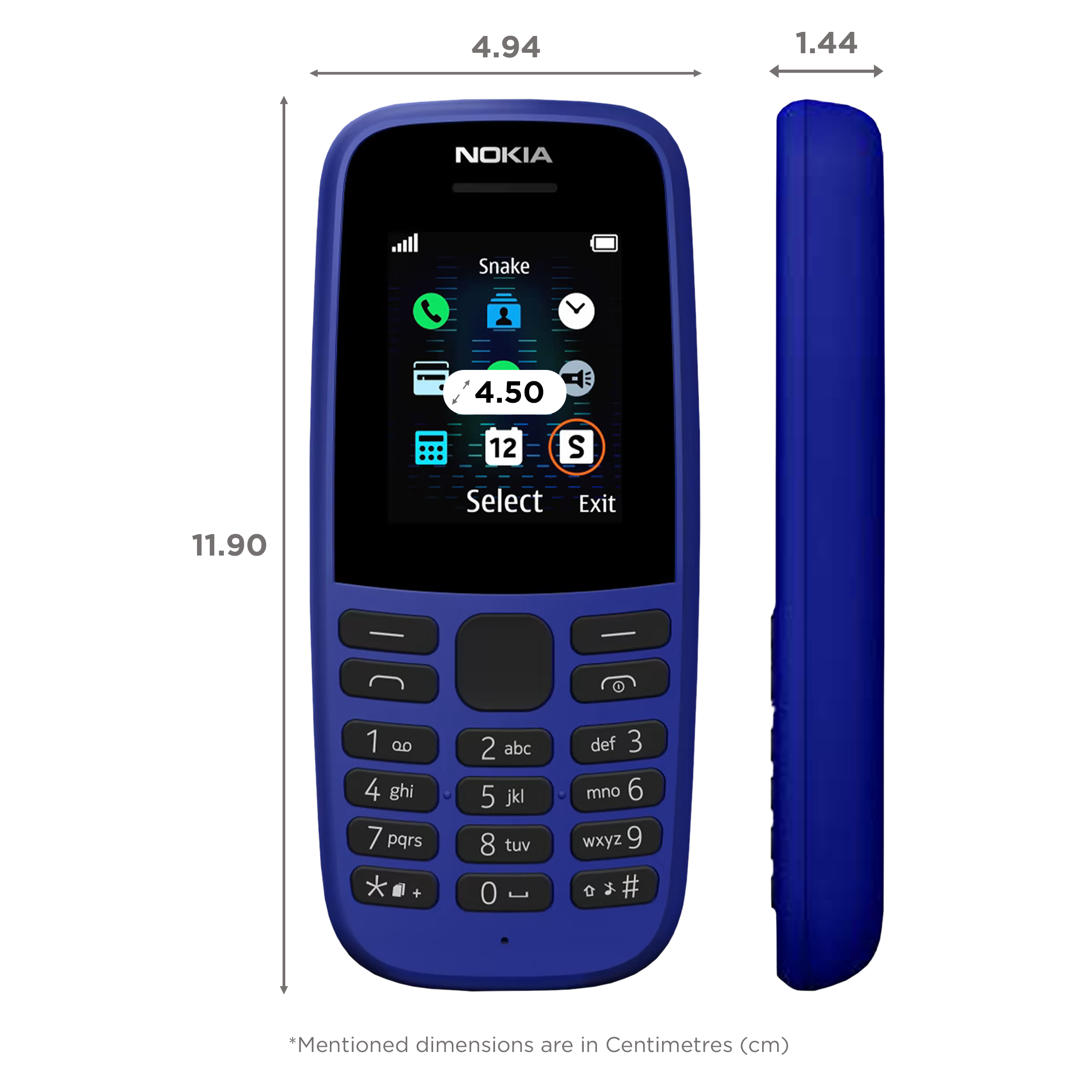 Buy Nokia 105 Ss 2021 4mb Single Sim Blue Online Croma